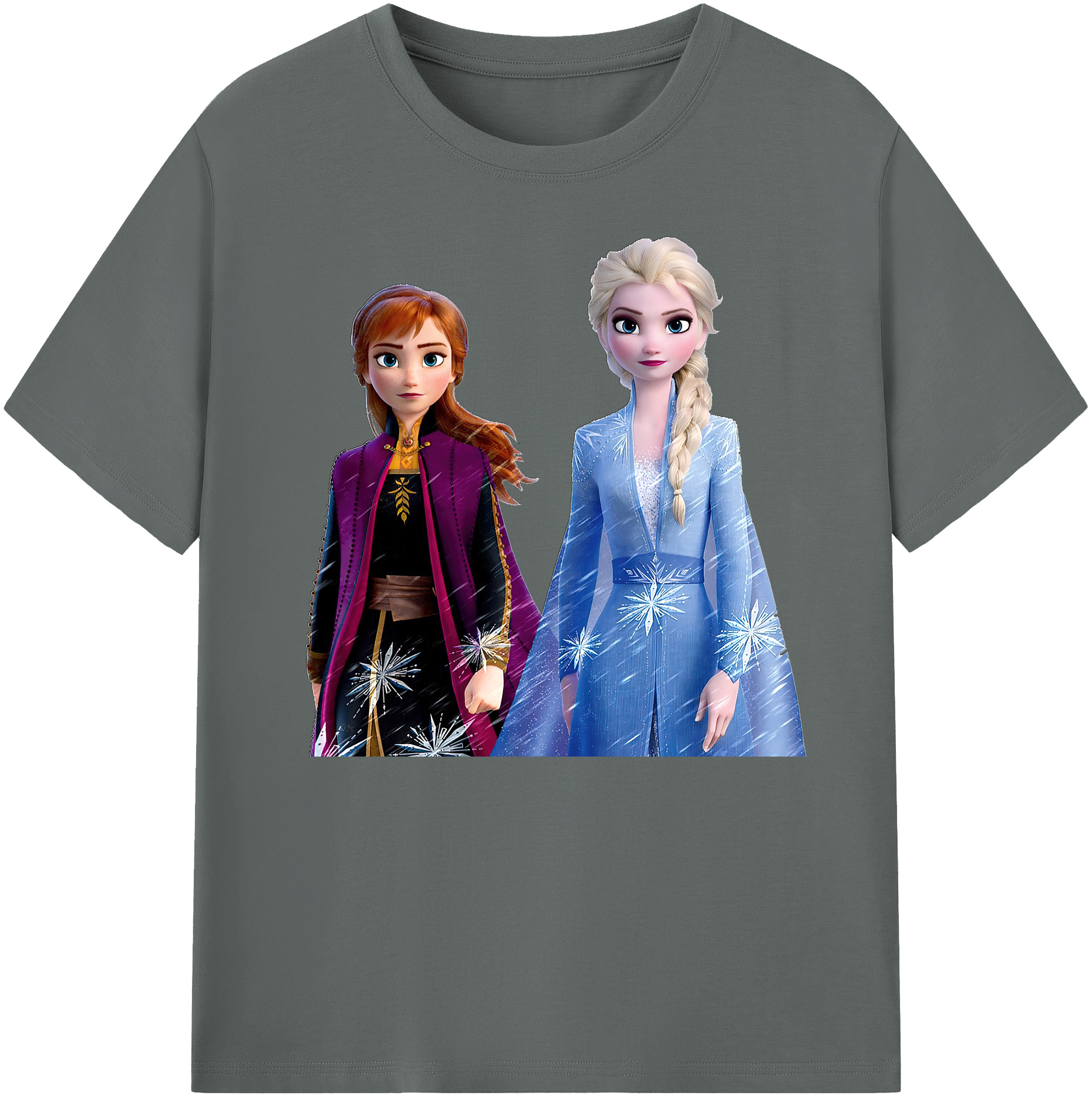 （画像用） アナと雪の女王 アンナ エルサ Frozen Anna Elsa 綿100％ メンズ半袖Tシャツ｜肌触りやわらか＆通気性